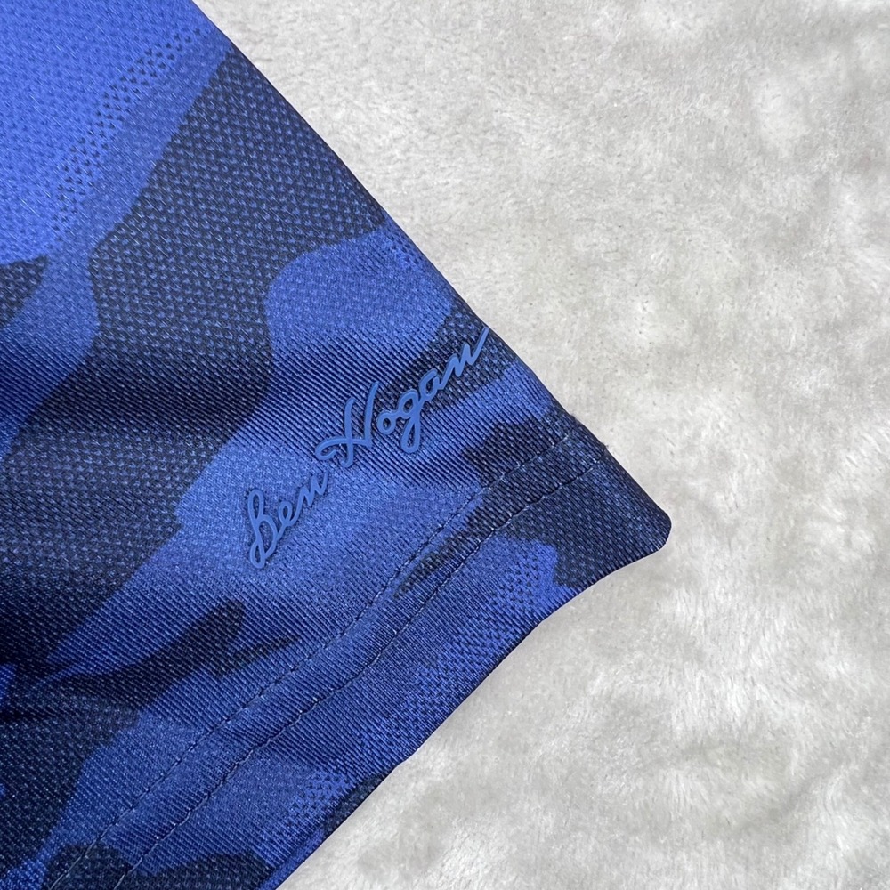 Ben Hogan Golf Polo Shirt Mens 2XL Blue Camouflage Recycled Performance Stretch - Picture 5 of 9